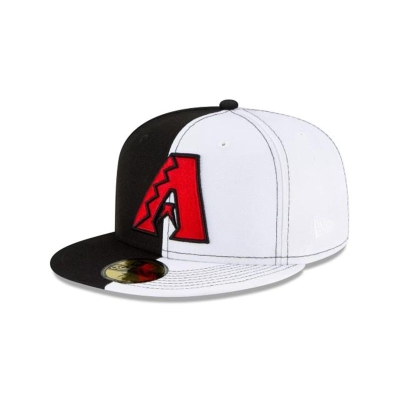 Black Arizona Diamondbacks Hat - New Era MLB Split Crown 59FIFTY Fitted Caps USA9863705